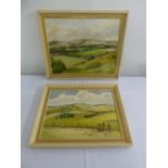 Two framed impressionist style oils on canvas of country landscapes, monogrammed CMM bottom right,