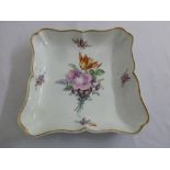 Meissen early 19th century Marcolini period square shaped dish decorated with floral sprays