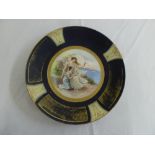 A Vienna cabinet plate with classical figures to the centre within gilded border, A/F