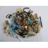 A quantity of costume jewellery to include necklaces, brooches, earrings, rings, pendants and