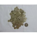 A quantity of pre 1947 silver coins to include crowns, florins and sixpences