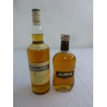 Cragganmore 12 year old single malt 1 litre and Jura 10 year old single malt 70cl