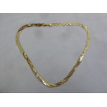 9ct two colour gold necklace, approx total weight 13.2g