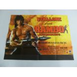 Seven polychromatic lithographic movie posters to include Rambo First Blood Part II, Peyton Place,