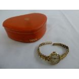 A Tudor 9ct gold ladies wristwatch on a 9ct gold bracelet, approx total weight 17.2g