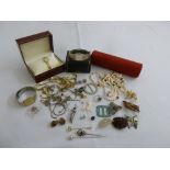 A quantity of costume jewellery to include necklaces, brooches, earrings and a Rotary ladies