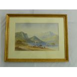 Henry Streen framed and glazed watercolour of boats and figures on a beach, signed bottom left, 30 x