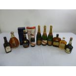 A quantity of cognac, champagne and liqueur (10)