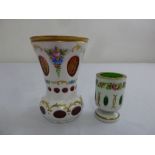 A 20th century Bohemian style overlaid glass vase and one other