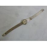 Longines 18ct white gold ladies bracelet watch with diamond bezel, approx total weight 29.2g