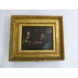 Henry Styles framed oil on panel of two ladies at a table, 25 x 33cm