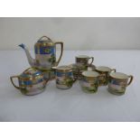 Noritake hand painted teaset to include teapot, cups and saucers (11)