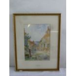 Edward Renard ARCA framed and glazed watercolour titled Old Rye Sussex, signed bottom right, 34 x