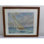 Lisle Yanks framed and glazed watercolour of a sailing ship, signed bottom left, 39 x 46cm