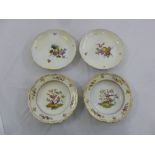 Two pairs of Meissen decorative plates, marks to the base, A/F