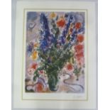 Marc Chagall framed and glazed limited edition 117/500 polychromatic lithographic print entitled Les