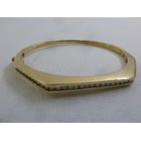 9ct yellow gold and diamond bangle, approx total weight 16.9g