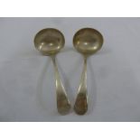 A pair of silver sauce ladles, Sheffield 1934 by Edward Viner