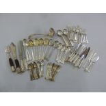 A quantity of Kings pattern silver plated flatware to include knives, forks, spoons, ladles and fish