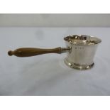 A George II silver brandy warming bowl with wooden handle on circular base, London 1758