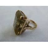 9ct gold and smokey topaz ring, approx total weight 16.7g