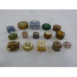 A quantity of pill and patch boxes to include ceramic, papier mache and enamel (15)