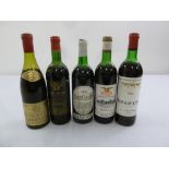 Five bottles of French claret to include 1969 Beaune Toussaint, Costel Freres Saint Emilion, Saint