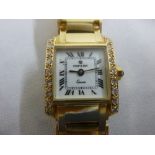 Philip le Roy 18ct yellow gold ladies wristwatch with diamond bezel, approx total weight 70.3g