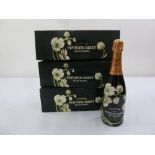 Perrier-Jouet Belle Epoque champagne vintage 1995, three 75cl bottles