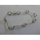 18ct white gold and diamond claw set bracelet, approx total weight 10.8g