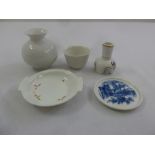 A quantity of porcelain to include Meissen and Augustus Rex (5)