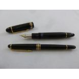 Mont Blanc Meisterstuck No. 149 fountain pen with 14ct gold nib and a matching ballpoint pen