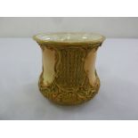 Royal Worcester 19th century vase decorated with gilded scrolls and trellis work, marks to the base
