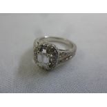 18ct white gold diamond dress ring, central diamond approx 70 pts, approx total weight 7.3g