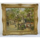 Charles Blondin framed oil on canvas of Montmartre, signed bottom right, 69 x 59cm