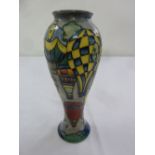 Moorcroft baluster vase decorated with stylised hot air balloons, designed by Jeanne McDougall,