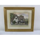 Kelly framed and glazed watercolour of a Thatched Cottage, signed and dated 1978 bottom right, 26