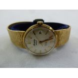 Berkley 9ct gold ladies wristwatch on an integrated 9ct gold bracelet, approx total weight 36.9g