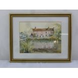 Arthur Gilaw framed and glazed watercolour of The Pond Bushey Village, signed bottom right, 20.5 x