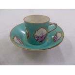Meissen 19th century cabinet cup and saucer hand painted and decorated with harbour scenes