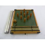 Kay of London table top skittle game with score chart