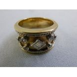 White and yellow gold and diamond dress ring, gold tested 9ct, approx total weight 8.2g