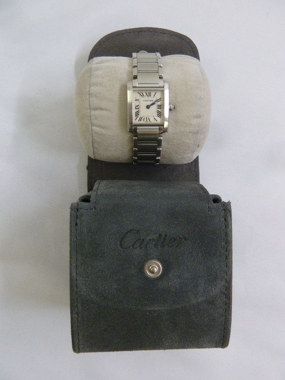 Cartier stainless steel ladies wristwatch, to include original packaging