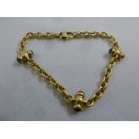 18ct yellow gold and semi precious stone bracelet, approx total weight 11.8g