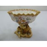 Doulton Burslam bonbon dish on raised naturalistic dragon base