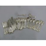A quantity of Kings pattern silver plated flatware for six persons to include knives, forks and