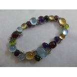 18ct white gold and semi precious stone bracelet, approx total weight 52.1g