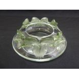 A Lalique circular bowl with ivy leaf decoration, signed to base