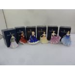 Six Royal Doulton figurines of ladies in original packaging