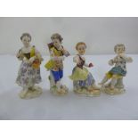 Meissen four early 20th century figurines of children, marks to the base